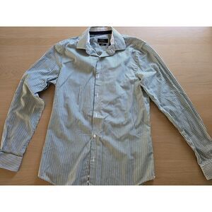 Zara green striped dress shirt size S
